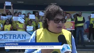 SERVIDORES DO DETRAN-MA FAZEM MANIFESTAÇÃO PEDINDO REAJUSE SALARIAL E MELHORES CONDIÇÕES DE&nbsp;TRABALHO