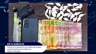 TRÊS SUSPEITOS DE TRÁFICO SÃO PRESOS EM PEDRO DO&nbsp;ROSÁRIO