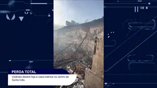 Incêndio destrói loja e casa lotérica no centro de Santa Inês