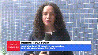 ÔNIBUS PEGA FOGO NO TERMINAL DA PRAIA GRANDE EM SÃO LUÍS