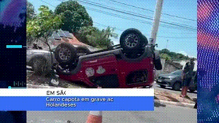 CARRO CAPOTA NA AV. DOS HOLANDESES EM SÃO LUÍS