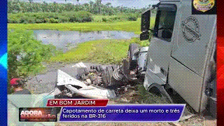 CAPOTAMENTO NA BR-316 DEIXA UM MORTO E TRÊS&nbsp;FERIDOS