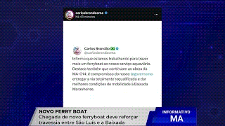 GOVERNO ANUNCIA CHEGADA DE NOVO FERRYBOAT PARA LIGAÇÃO ENTRE SÃO LUÍS E A&nbsp;BAIXADA