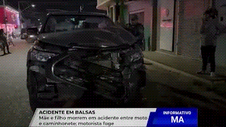 MÃE E FILHO MORREM EM ACIDENTE EM BALSAS; MOTORISTA FOGE SEM PRESTAR&nbsp;SOCORRO